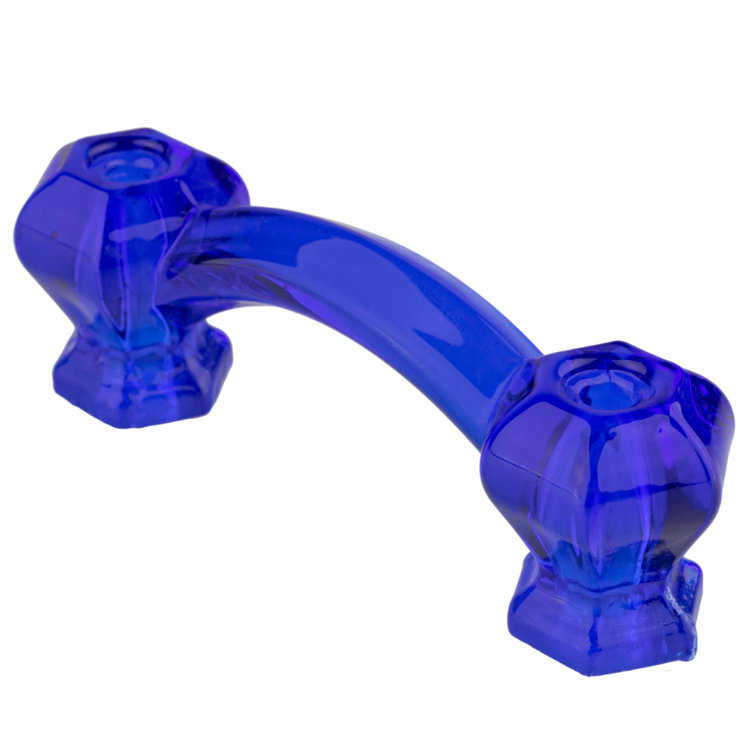 UNIQANTIQ HARDWARE SUPPLY Era Hexagonal Cobalt Blue Glass Drawer Pull
